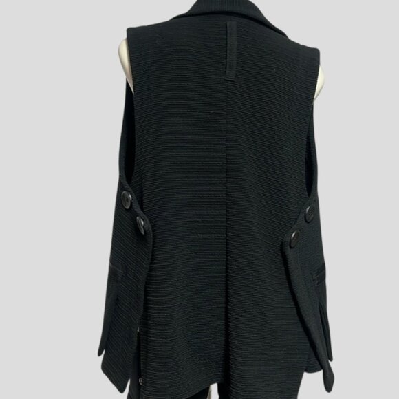 Joseph Ribkoff Black Textured Open Vest Cardigan - Picture 2 of 12